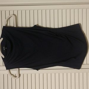 Me+Em Navy Pleated Drape Sleeveless Top Size 4